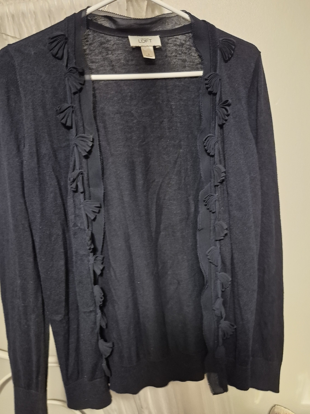 Ann Taylor LOFT Navy Open-Front Cardigan